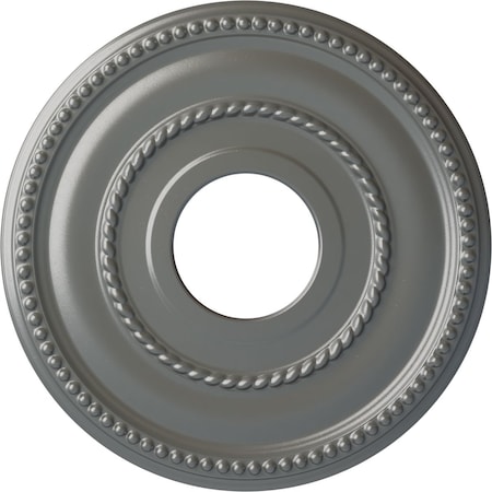 Ekena Millwork Valeriano Ceiling Medallion (Fits Canopies up to 6 1/4"), 12 1/8"OD x 3 5/8"ID x 3/4"P, Silver CM12VASLS